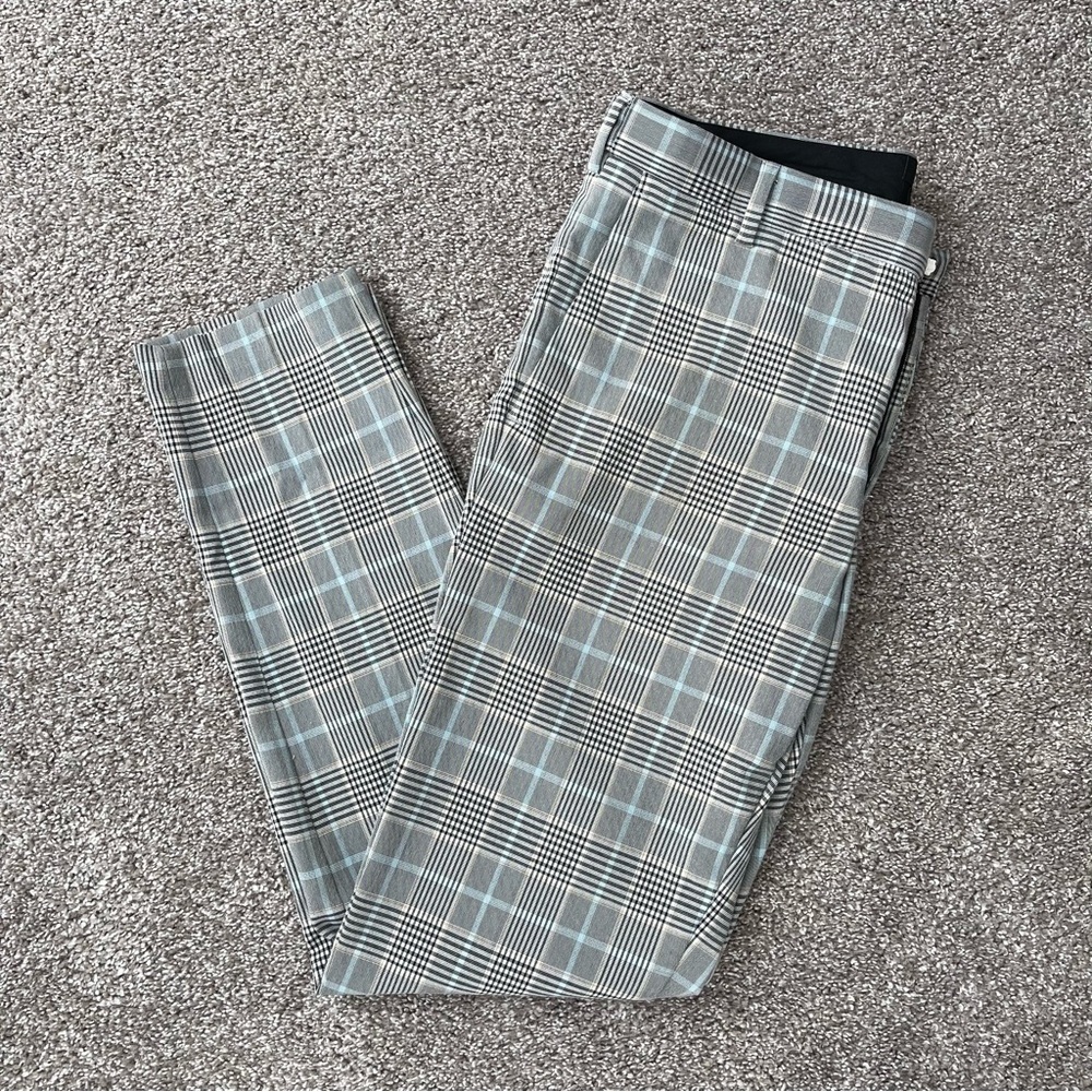 H&M mens plaid skinny dress pants